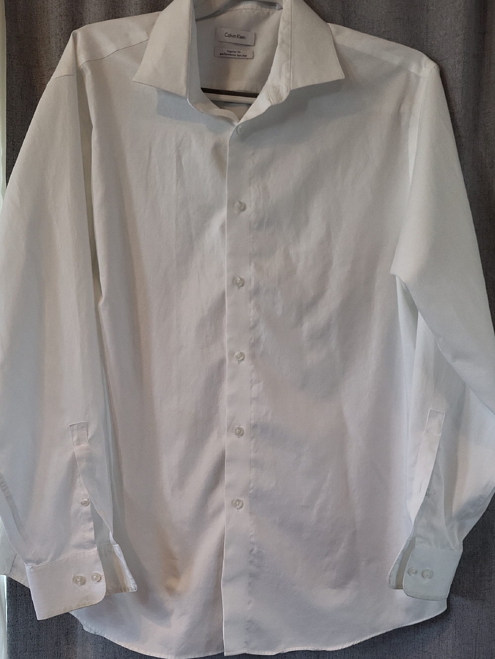 Calvin Klein Classic White Men's Long-Sleeve Dress Shirt